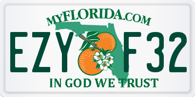 FL license plate EZYF32