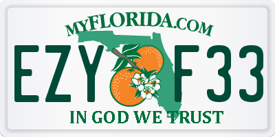 FL license plate EZYF33