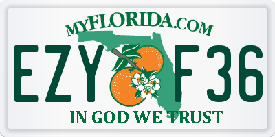 FL license plate EZYF36