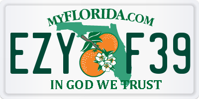 FL license plate EZYF39