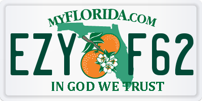 FL license plate EZYF62