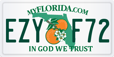 FL license plate EZYF72