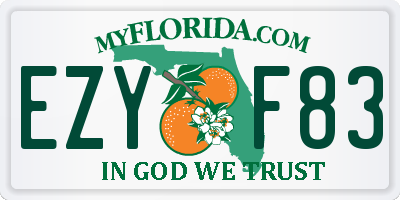 FL license plate EZYF83