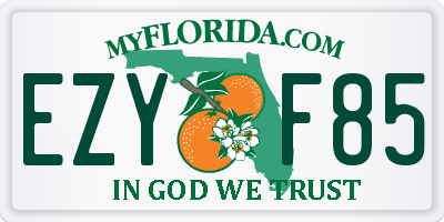 FL license plate EZYF85