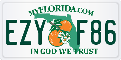 FL license plate EZYF86