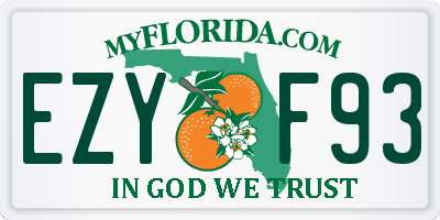 FL license plate EZYF93