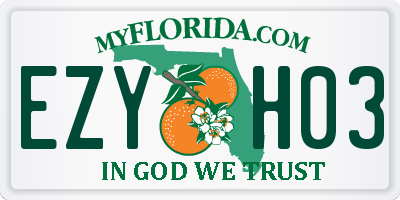 FL license plate EZYH03