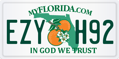 FL license plate EZYH92