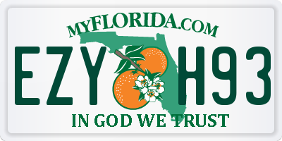 FL license plate EZYH93