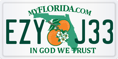 FL license plate EZYJ33