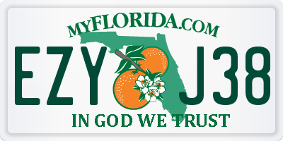 FL license plate EZYJ38