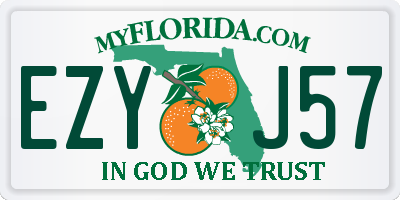 FL license plate EZYJ57