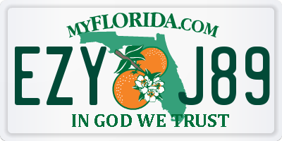 FL license plate EZYJ89