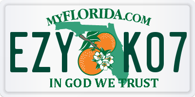 FL license plate EZYK07