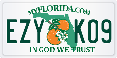 FL license plate EZYK09