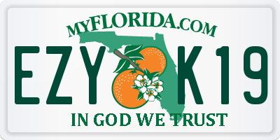 FL license plate EZYK19