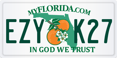 FL license plate EZYK27