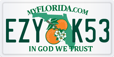 FL license plate EZYK53