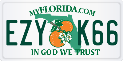 FL license plate EZYK66