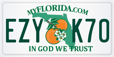 FL license plate EZYK70