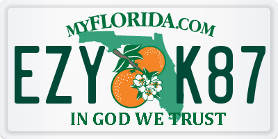 FL license plate EZYK87