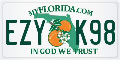 FL license plate EZYK98