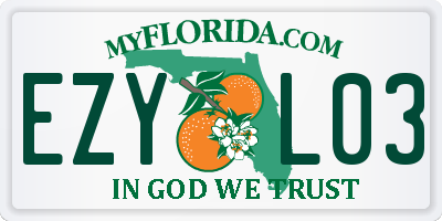 FL license plate EZYL03