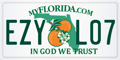 FL license plate EZYL07