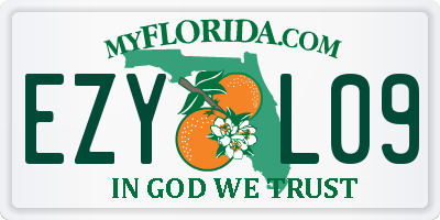 FL license plate EZYL09