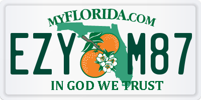 FL license plate EZYM87