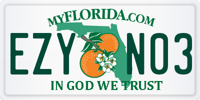 FL license plate EZYN03