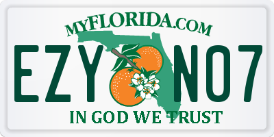 FL license plate EZYN07