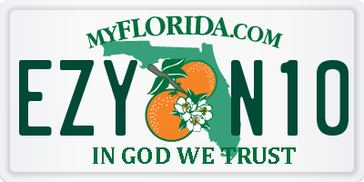 FL license plate EZYN10