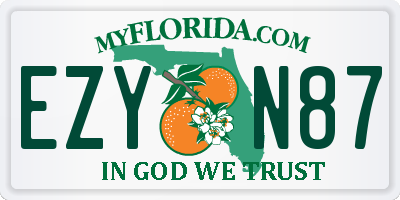 FL license plate EZYN87