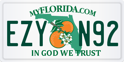 FL license plate EZYN92