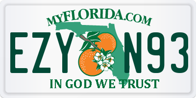 FL license plate EZYN93