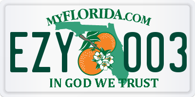 FL license plate EZYO03