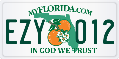 FL license plate EZYO12