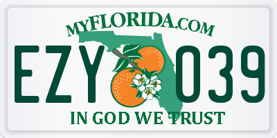 FL license plate EZYO39