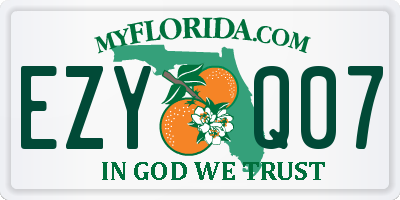 FL license plate EZYQ07