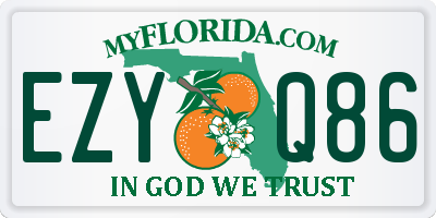 FL license plate EZYQ86