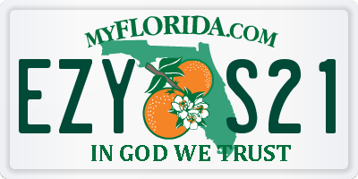 FL license plate EZYS21