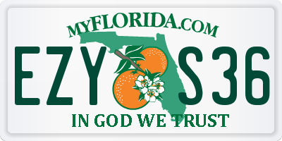 FL license plate EZYS36