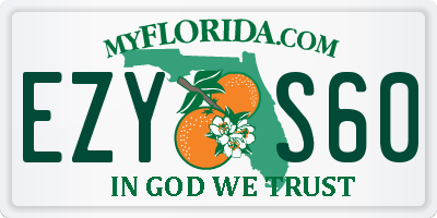 FL license plate EZYS60