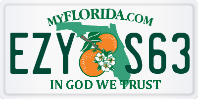 FL license plate EZYS63