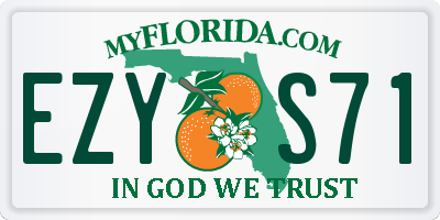 FL license plate EZYS71