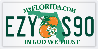 FL license plate EZYS90