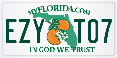 FL license plate EZYT07