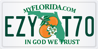 FL license plate EZYT70