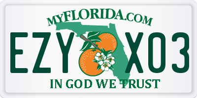 FL license plate EZYX03